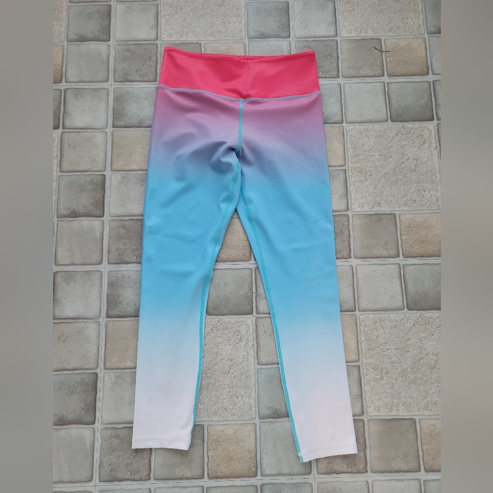 Zyia Light N Tight Firecraker Ombre Leggings Size 6-8